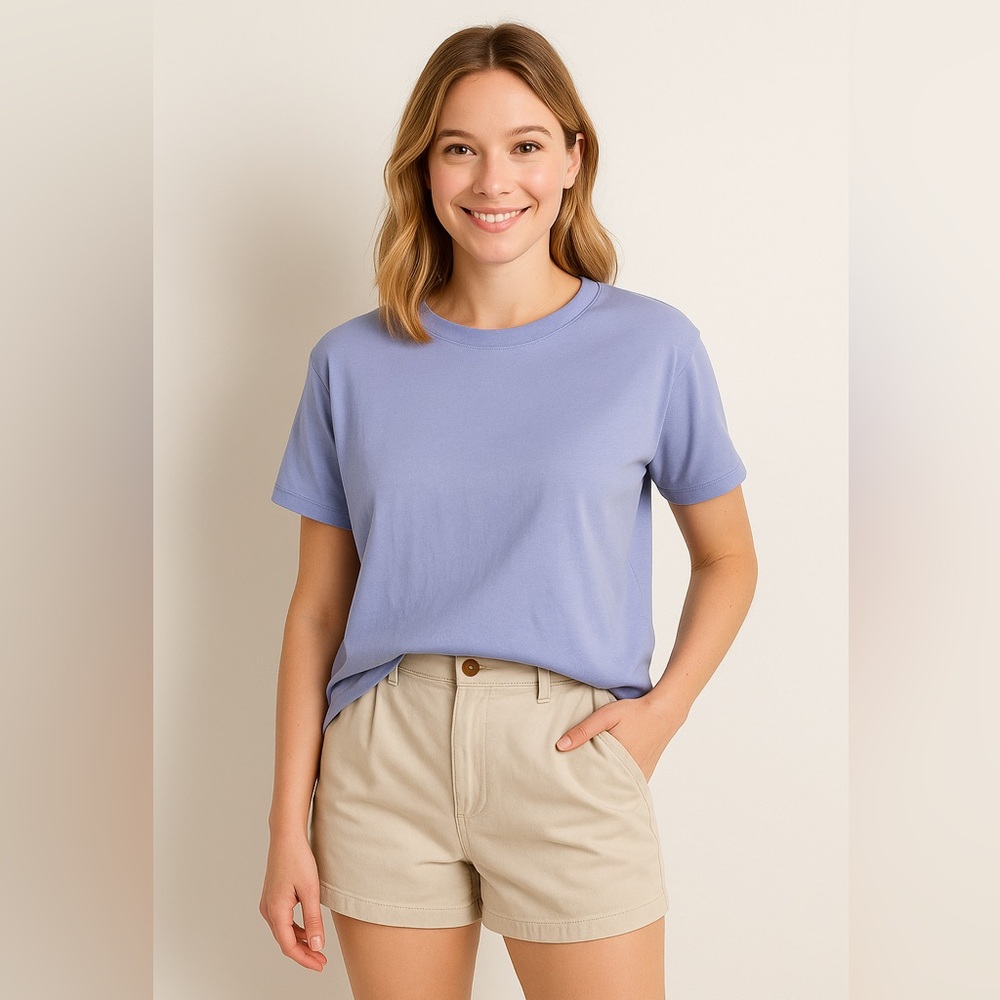 Zara Blue Easy Fit Eco. Grown Cotton T Shirt NWT